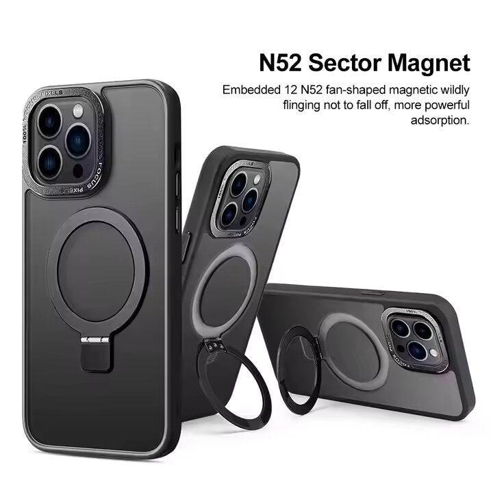 Matte Magnetic Stand Case for iPhone – 360° Protection with MagSafe