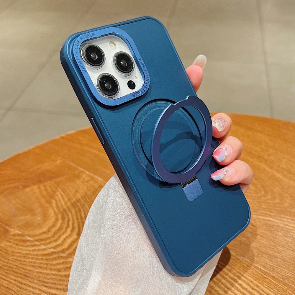 Matte Magnetic Stand Case for iPhone – 360° Protection with MagSafe